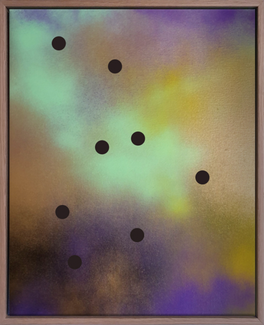 Untitled (8 black dots on multicolour)