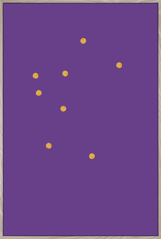 Untitled (8 gold dots on purple)